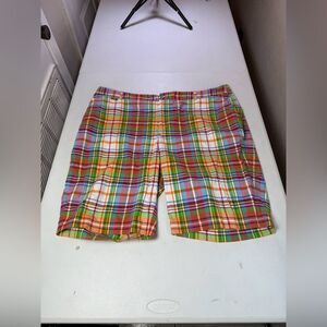 New L-RL Ralph Lauren Shorts Women's Sz 20w Red Plaid Lauren Active Golf Golfer